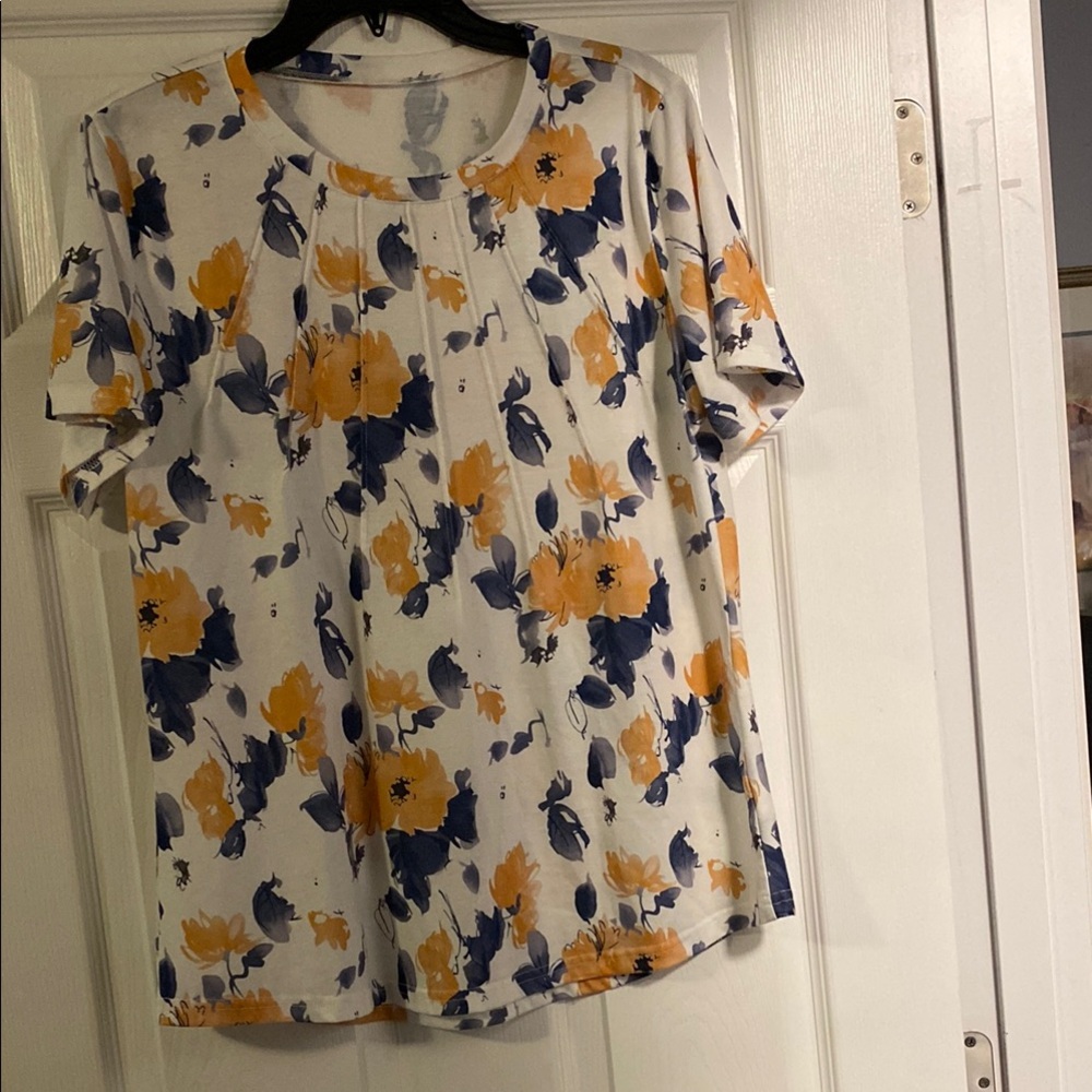 Blue and Yellow Boxy T-Shirt Short Sleeve